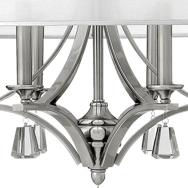 Mime 6 - Light Dimmable Drum Chandelier, Brushed Nickel