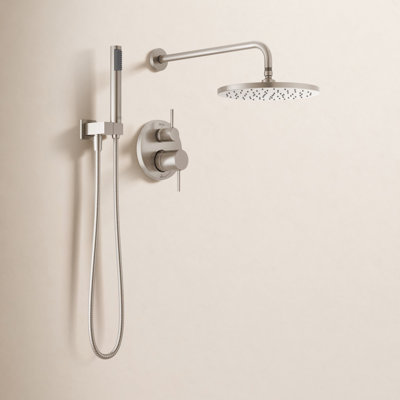 Raincan Round Shower System with Handheld Spray
