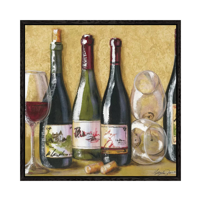 2013 Wine Tray 1 Piece Wall Art on Canvas, 93.98 cm H x 93.98 cm W, Black Framed