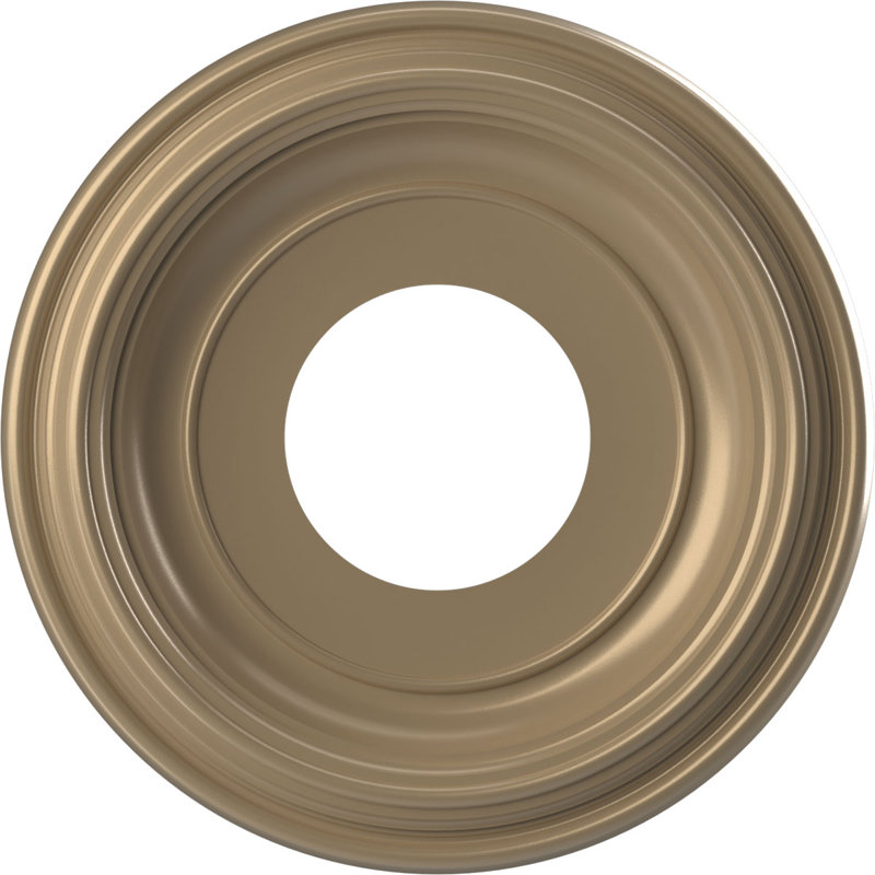 Médaillon traditionnel en PVC thermoformé pour plafond, H 10 po x l 10 po x P 1,13 po, Brume métallique universelle Universal