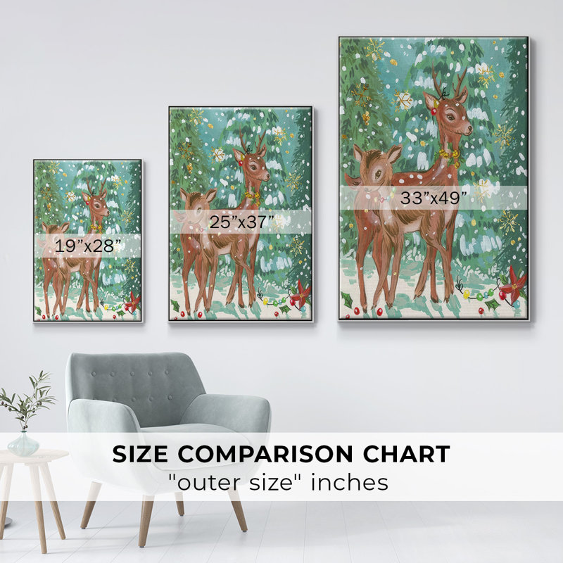 Biche et fauve II, H 25 po x l 17 po x P 1,5 po, Blanc