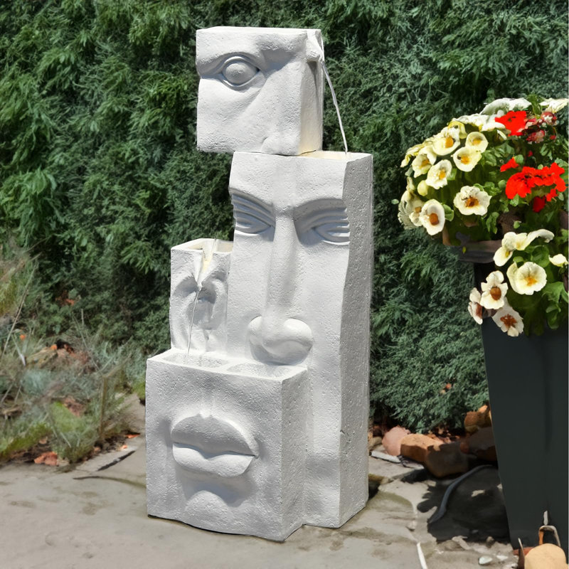 Haeng Hand Crafted Weather Resistant Floor Fountain with Light