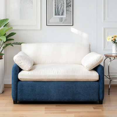 Canapé-lit multifonctionnel en chenille simple, chaise d'appoint confortable pour le salon, un appartement ou une chambre à coucher, rembourré de couleurs modernes et coussins