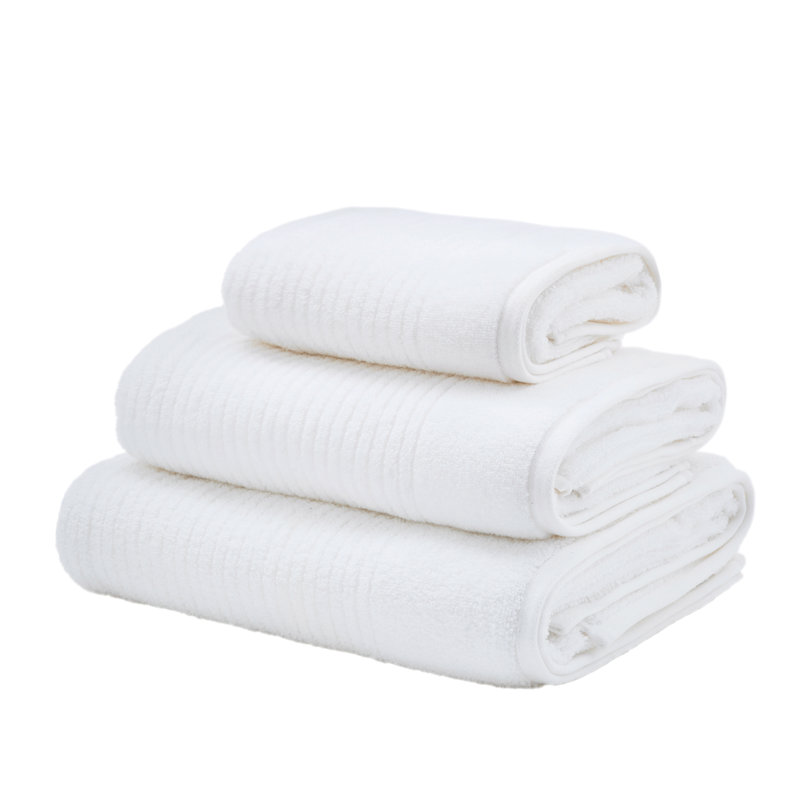Soft Rib Cotton Towel, Bath Sheet, White
