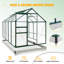 Grande serre de loisir en polycarbonate avec cadre en aluminium 6 x 6 pi-93546322