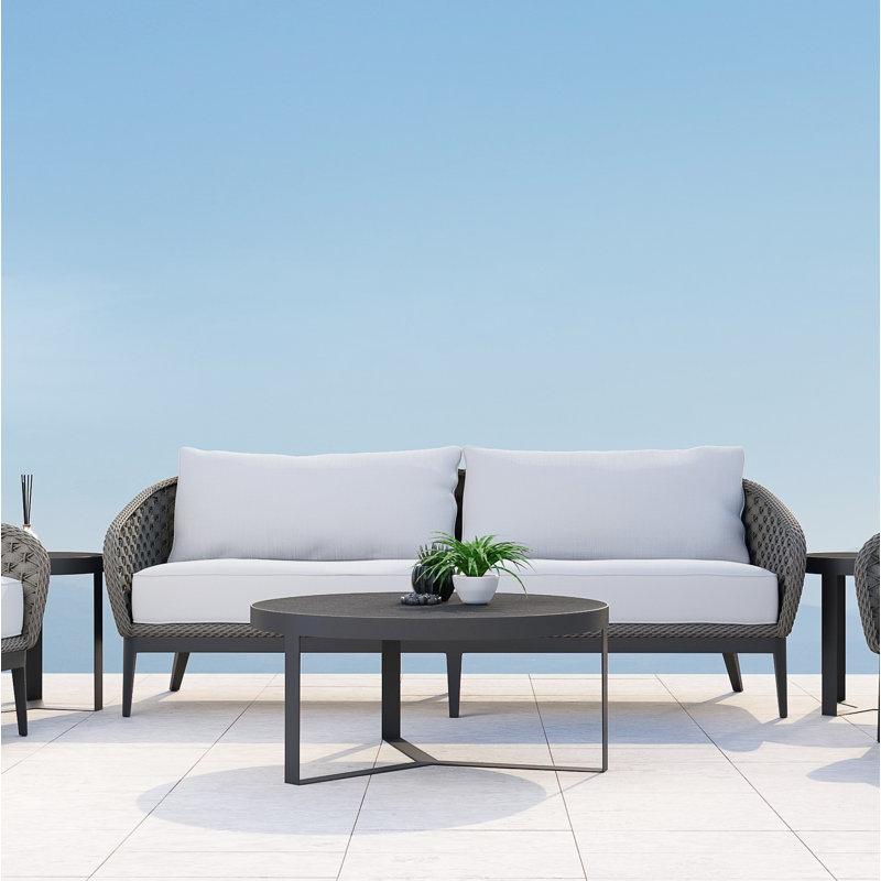 Marbella Patio Sofa With Cushions, Echo Ash Sunbrella®