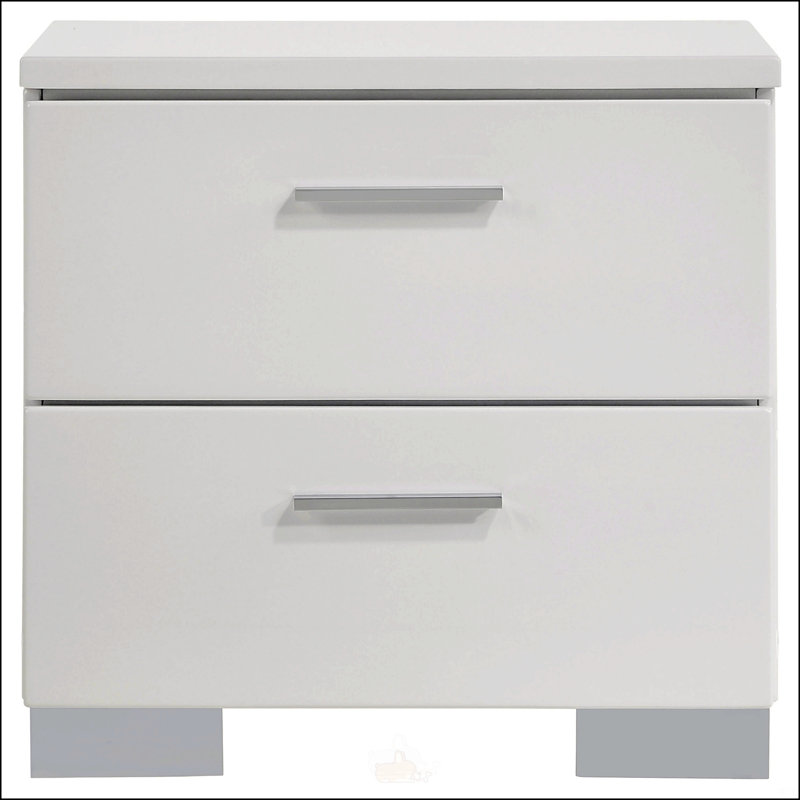 Table de chevet 2 tiroirs Dulcey White