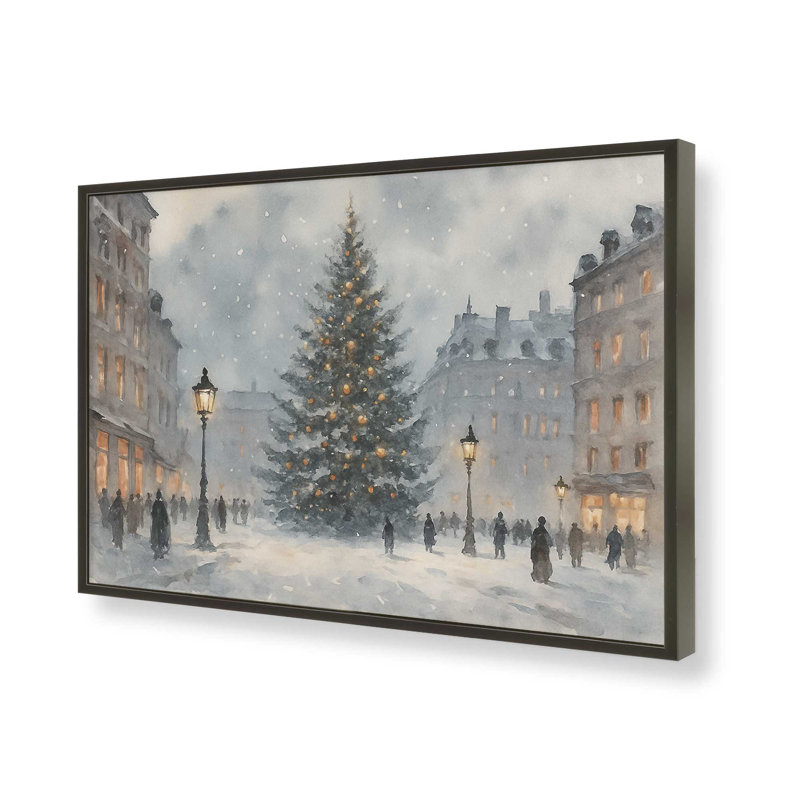 «Town Square Glow», reproduction d'art, 11 po x 14 po, Noir satiné