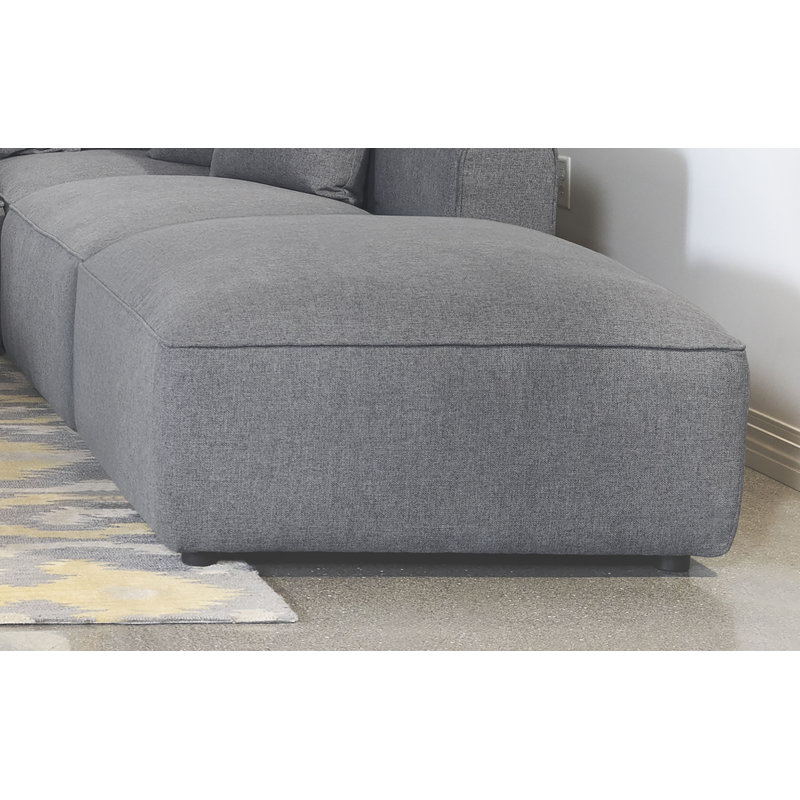 Womack Square Upholstered Ottoman Grey, Gray