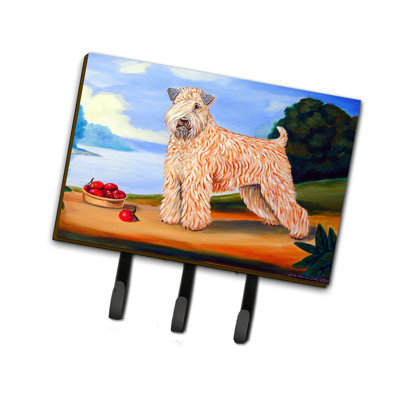 Porte-laisse et porte-clef à revêtement doux bléen terrier