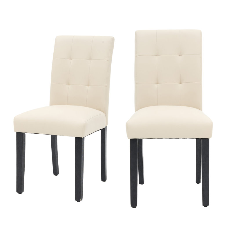 Faux Leather Upholstered Dining Chairs, Beige