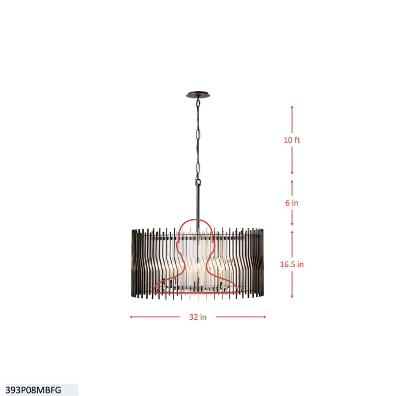 Lustre tambour 8 lumières Giacobbe