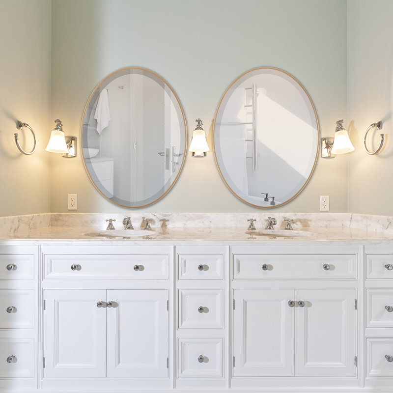 Miroir d'appoint Bugarin, Jet doré, H 22,62 po x l 28,62 po