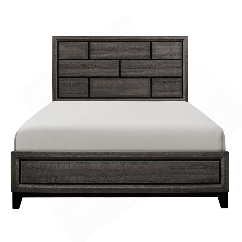 Mobilier de chambre à coucher contemporain de style moderne avec ligne épurée et finition grise 1pc
