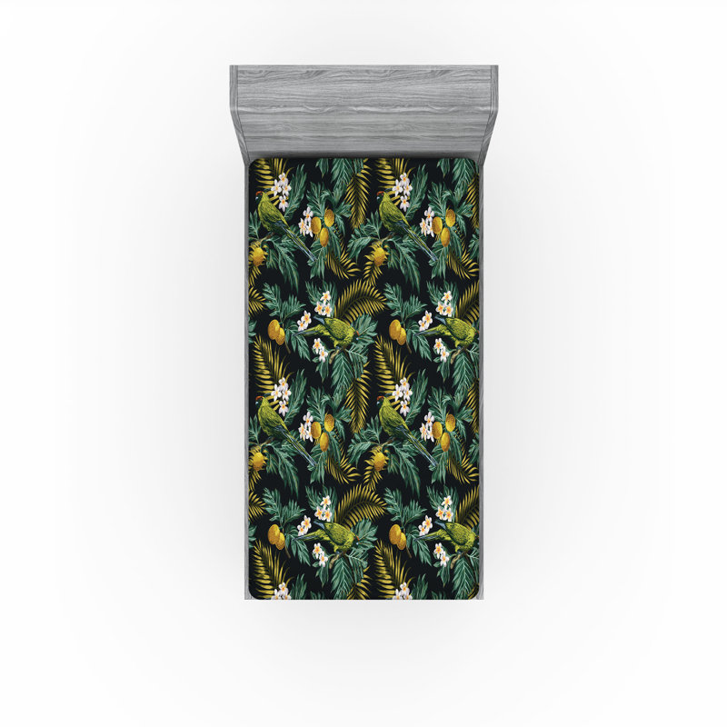 Ensemble de 2 draps-housse dégradés Ambesonne bleu sarcelle très clair bleu pâle et blanc, Drap-housse pour lit simple