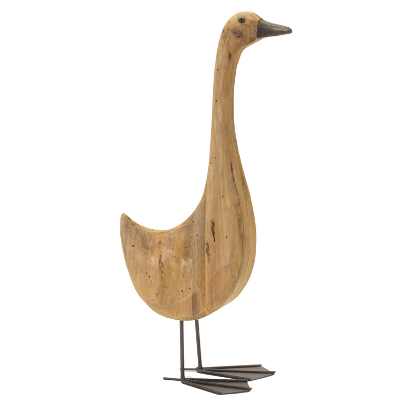 August Grove Salonis 2 Piece Wood/Iron Goose Set