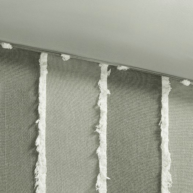 Literie en coton très grand / très grand avec couette rayée blanche à 100% pour les chambres