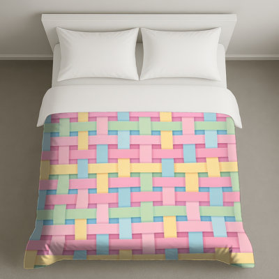 Housses de couette à motifs tissés pastel