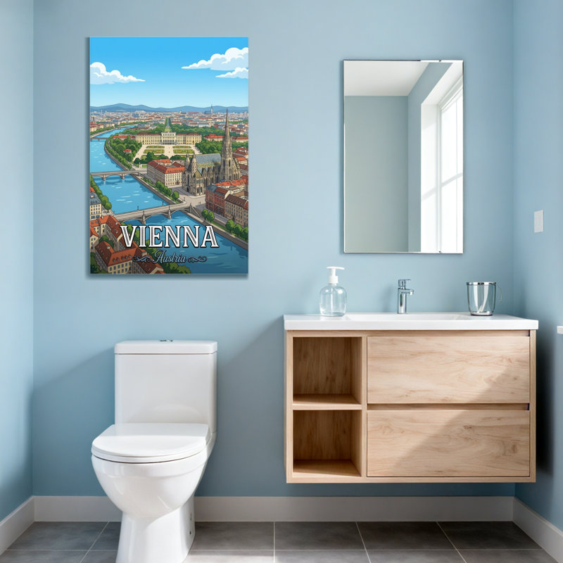 Paysages pittoresques et urbains Paysage urbain de la rivière Vienne, H 30 po x l 20 po