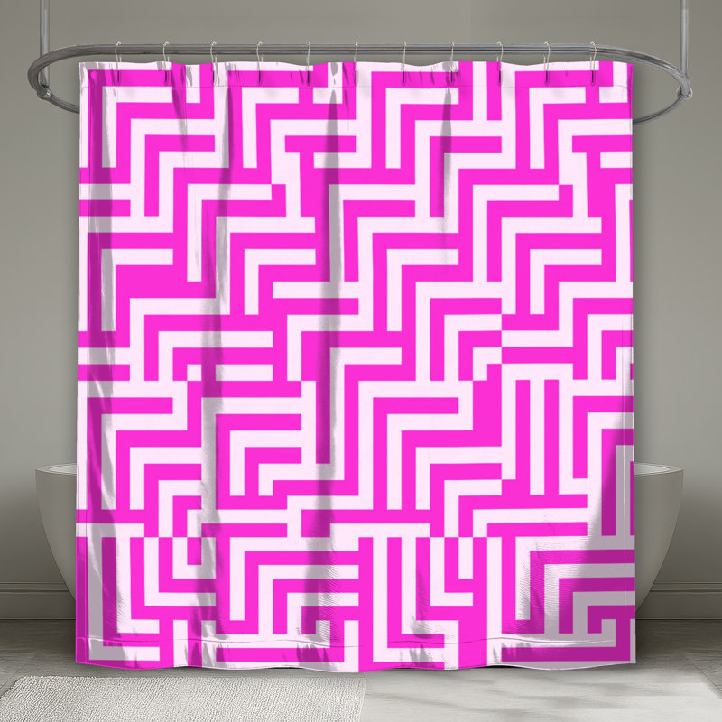 Rideaux de douche Labyrinth, L 70 po x H 84 po, Rose moyen / rose clair