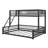 Twin XL Over Queen Floor Bunk Bed With Ladder & Guardrails-1575297180