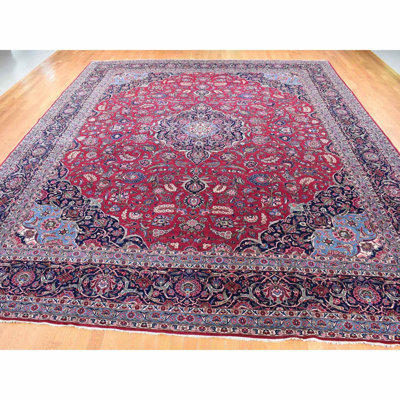 One-of-a-Kind 14'2" X 17'2" 1960s Area Rug in Red