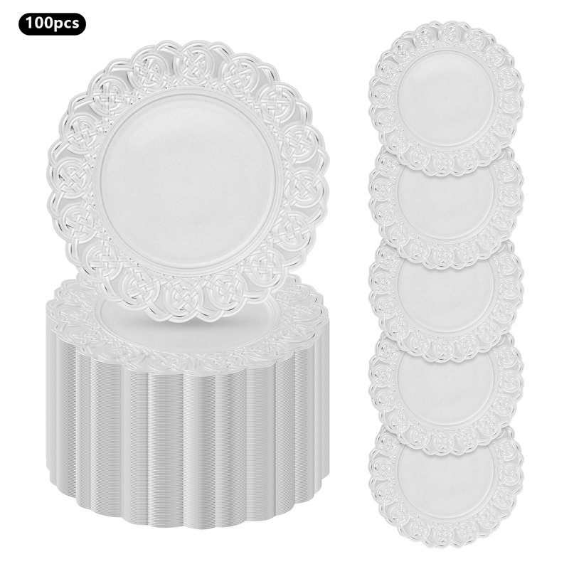Assiettes de présentation rondes de 13 po, Argent argent