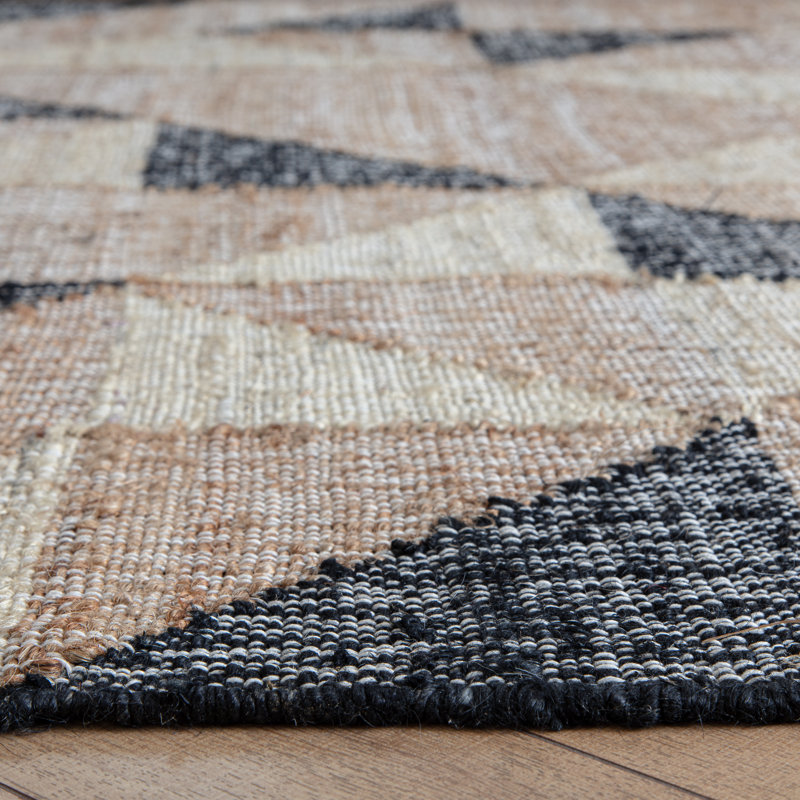 Tapis brun / gris anthracite tissé à la main Solene, Rectangle de 5 pi x 8 pi
