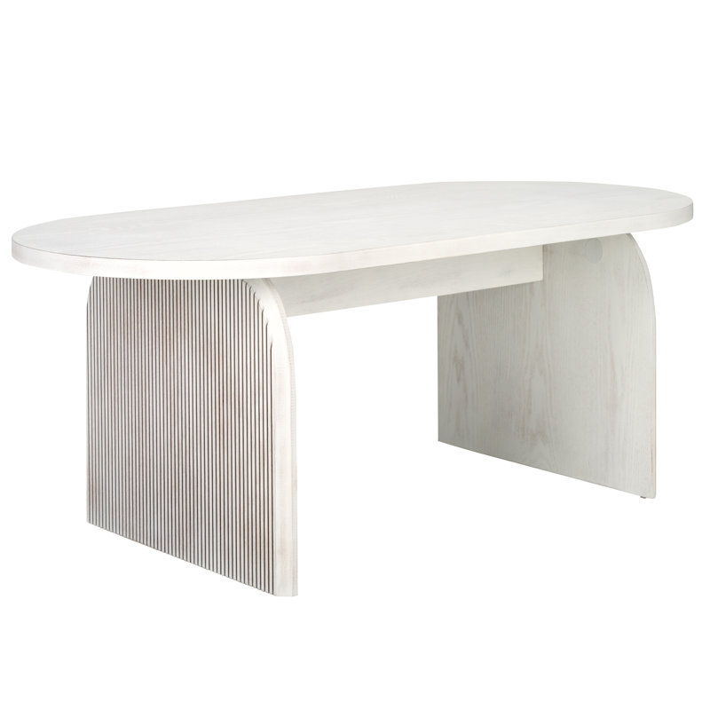 Table basse Bearl, Blanc délavé