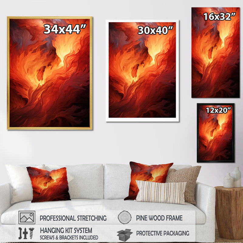 «Pentecost Flames Of Christianity - Christianity Wall Art Living Room», Toile tendue, H 44 po x l 34 po x P 1,5 po