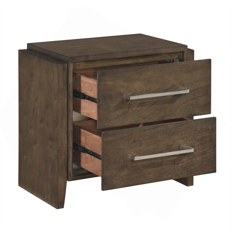 Table de chevet en bois d'hévéa 1 pièce