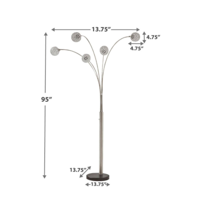Lampe sur pied à branches 95 "Jodana