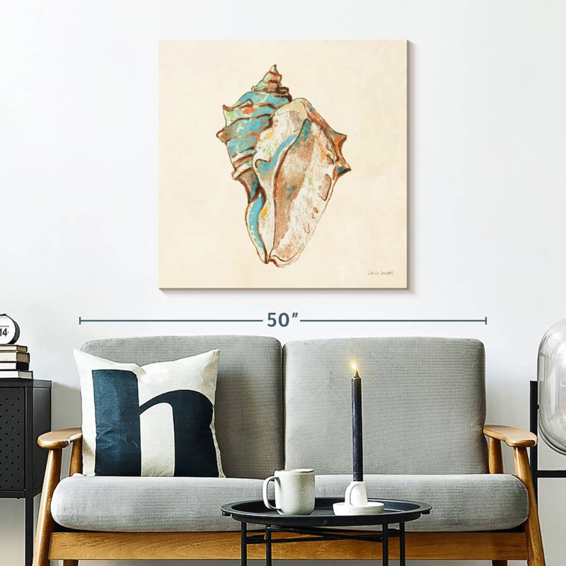 Aletra Coastal Teal Seashell II, 30" H x 30" W
