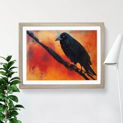 Engaging Crow Bird 1 Piece Single Picture Frame Painting