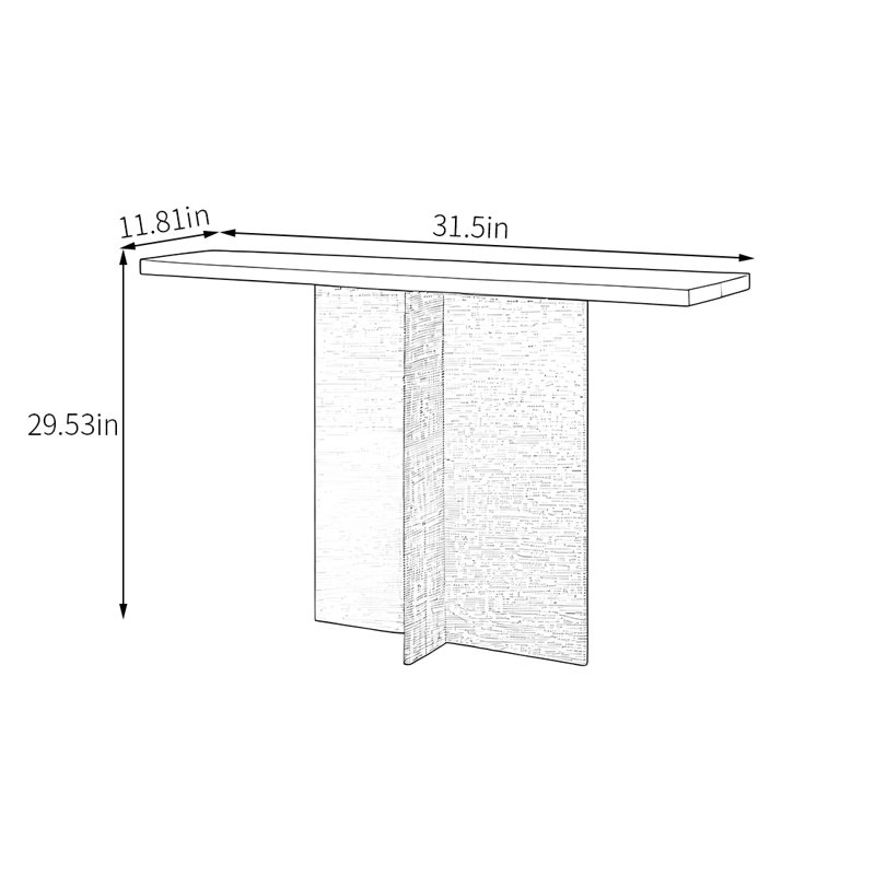 Console moderne et moderne en acrylique, Transparent/noir, H 29,53 po x l 31,5 po x P 11,81 po