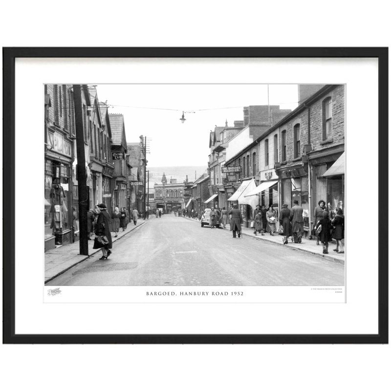 Bargoed, Hanbury Road 1952 by Francis Frith - Single Picture Frame Print, 60cm H x 80cm W x 2.3cm D