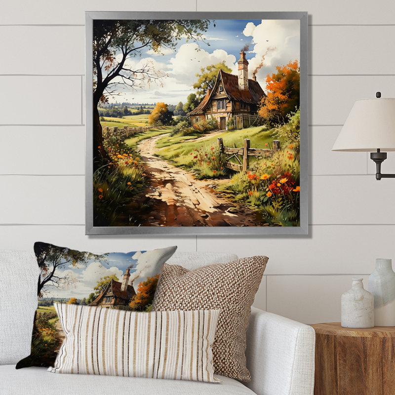 Countryside Rustic Farmhouse Summer II - Landscapes Canvas Prints, Cadre simple argenté, H 36 po x l 36 po x P 1,5 po