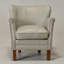 Petit fauteuil rembourré en cuir véritable de 26 po de largeur-624653828