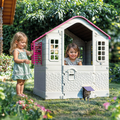 Dolu 109cm W x 95cm D Plastic Playhouse with Kitchen