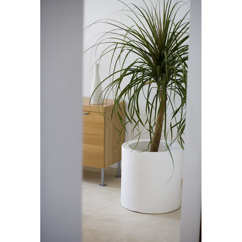 Cilindro Resin Pot Planter, Ice, 31.5" H x 31.5" W x 31.5" D