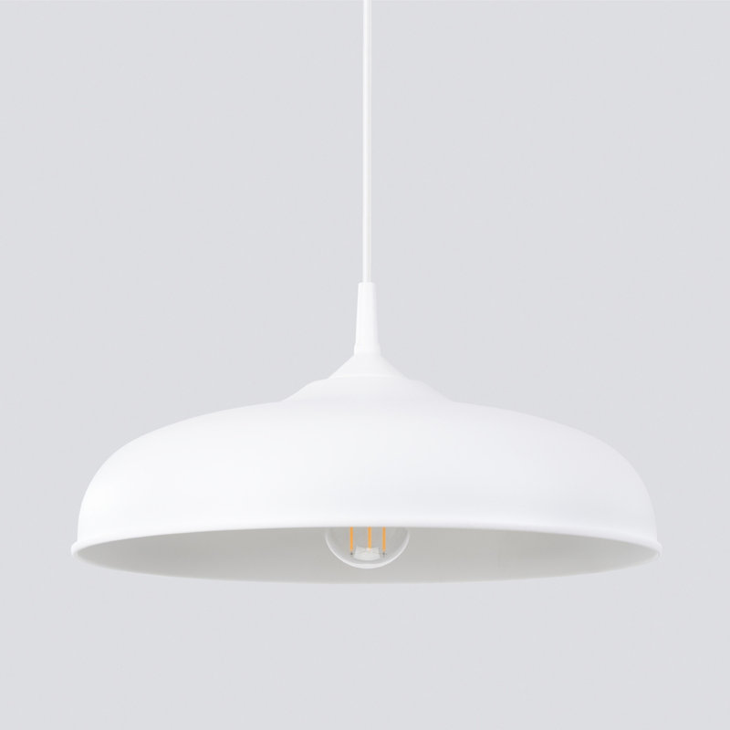 1 - Light Stainless Steel Pendant, White