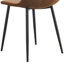 Ensemble de table et de chaises. Petite table ronde en forme de sablier de 31,9 pouces. Conception chaleureuse en noyer clair, stable et durable. Combinée avec 4 confortables chaises en tissu brun avec des pieds en métal noir.