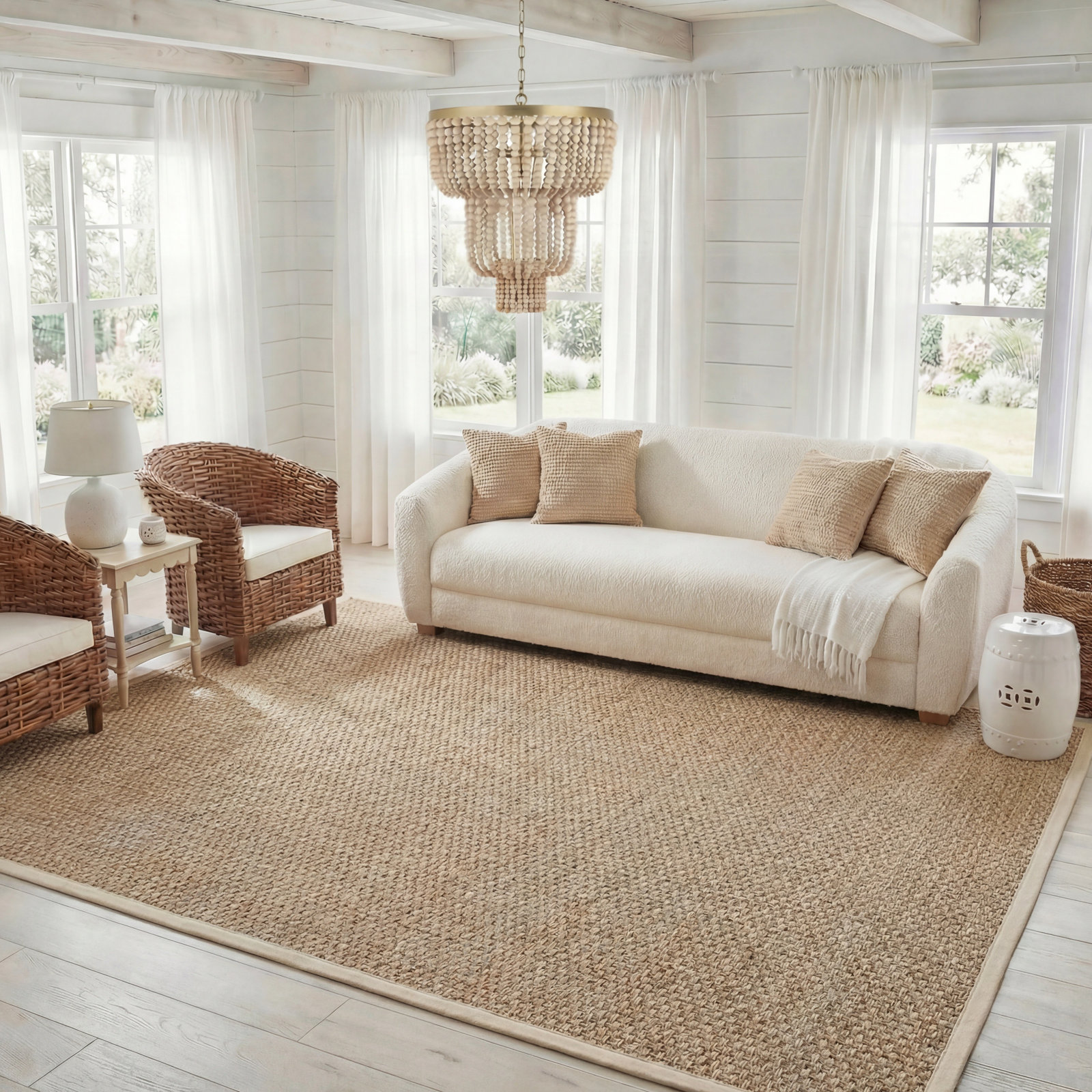 Dollard Natural Fiber Seagrass Rug, Rectangle 8' x 10'