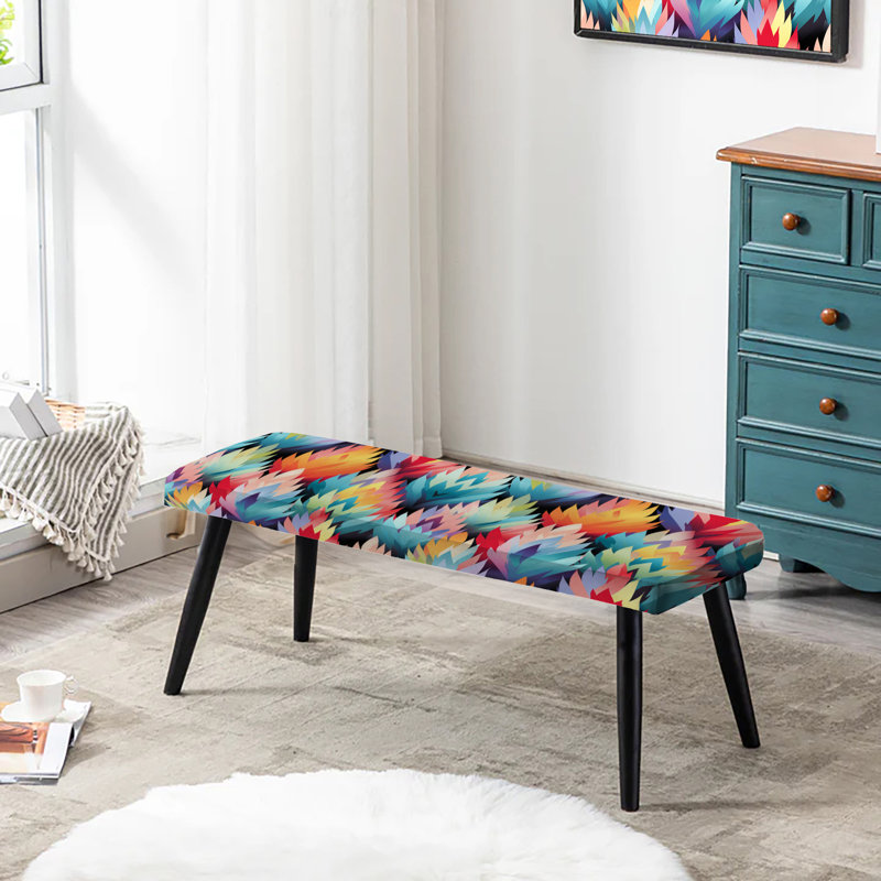 Banc noir rembourré Ikat Harmony - Ikat