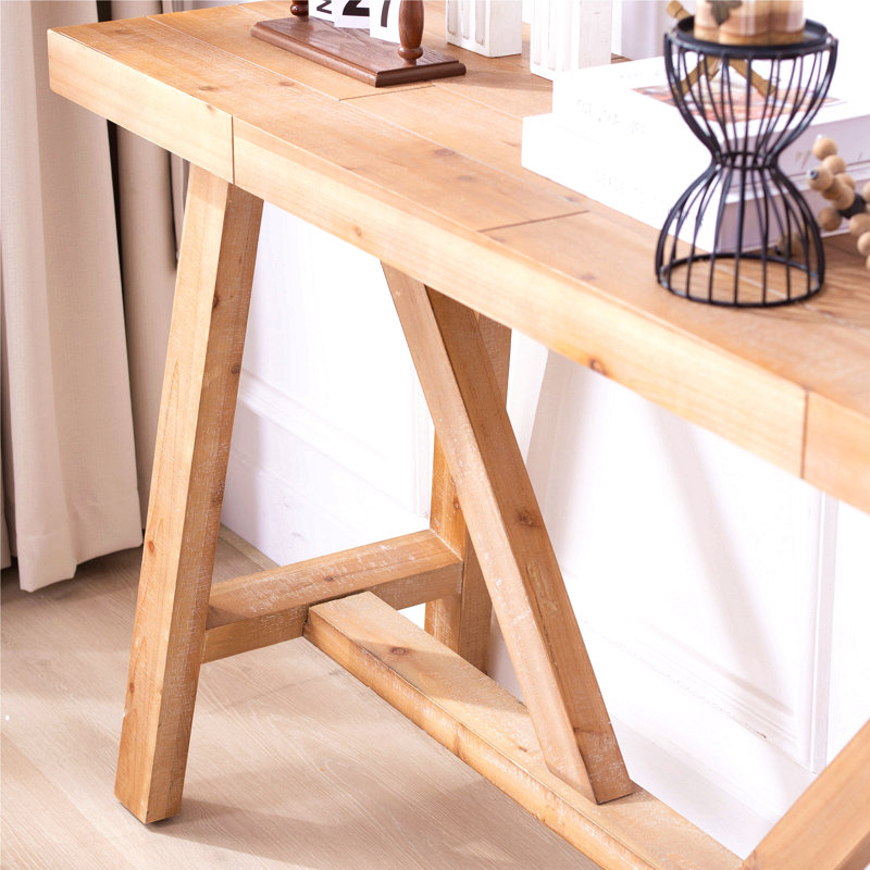 Farmhouse A- Frame Wood Console Table, 58.5"