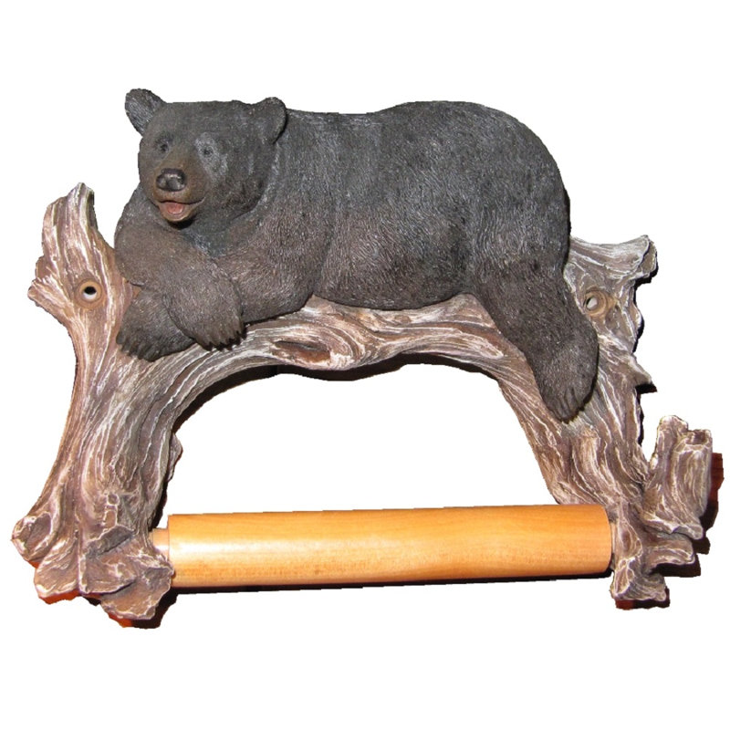 Porte-papier hygiénique mural Relaxing Bear on a Branch