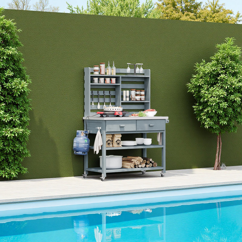 Table de jardin pour l'extérieur, Bleu