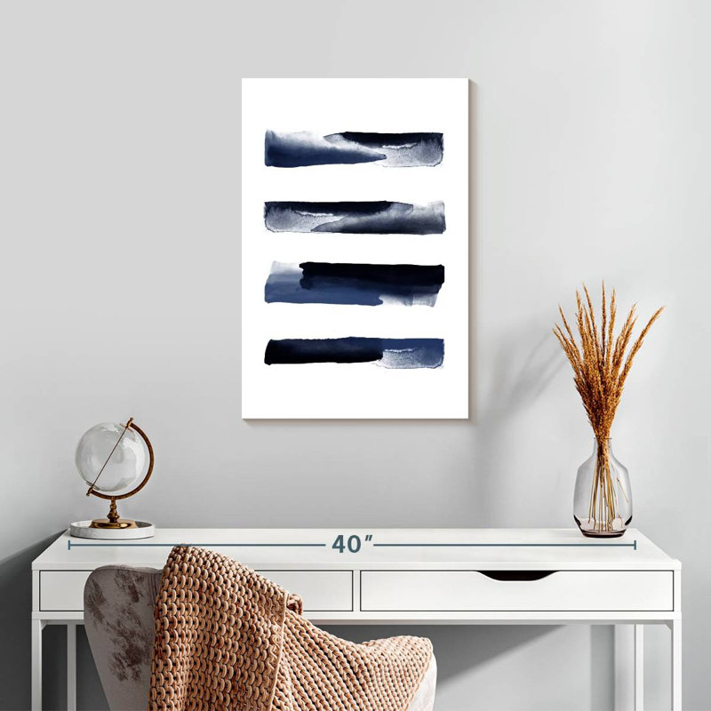 Coups d'aquarelle bleu marine Avery, H 24 po x l 16 po