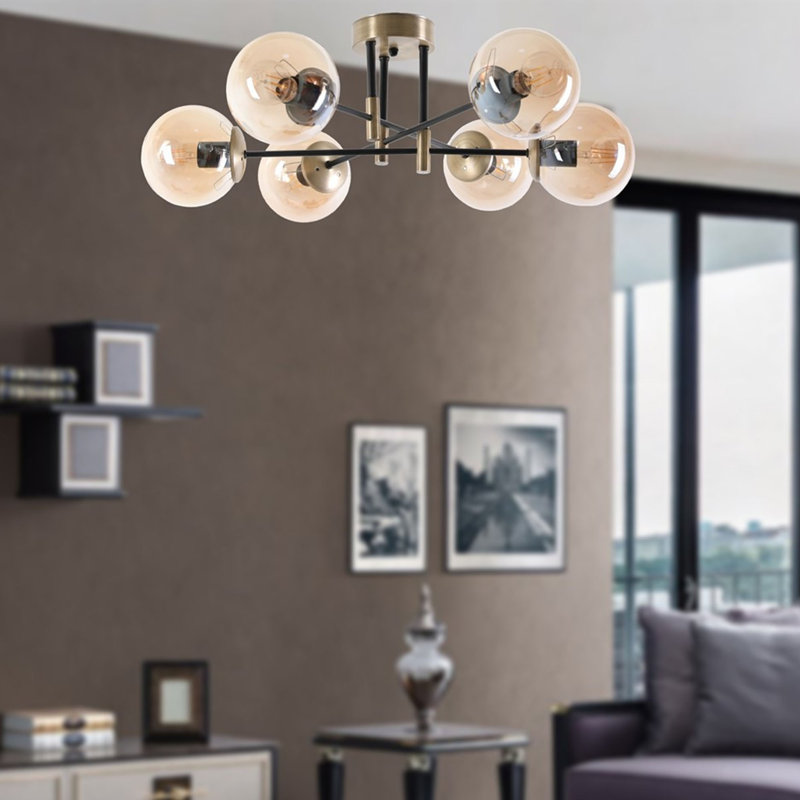 Lustre moderne élégant, finition cuivre, 25,6 po de diamètre x 13,8 po de hauteur | Fabrication 100% métal, peinture séchée au four et revêtement en culbutage | Douille E27 (40 W maximum), parfaite pour les intérieurs glamour et de style scandinave