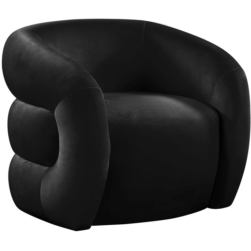 Fauteuil en velours l 33 po Roxbury, Velours noir